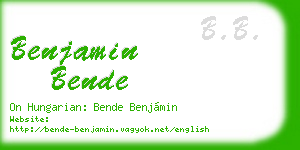 benjamin bende business card