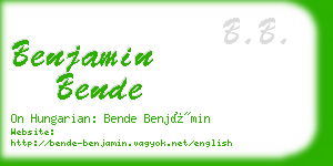 benjamin bende business card